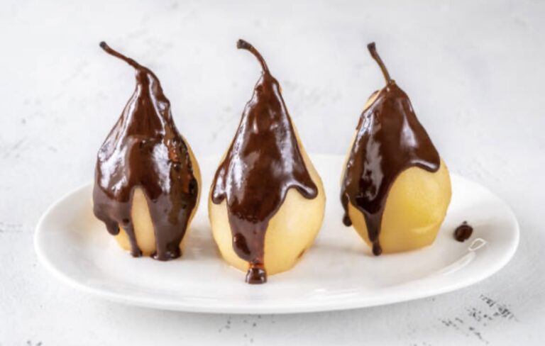 chocolate dipped pears