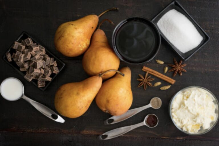 pears and dark chocolate