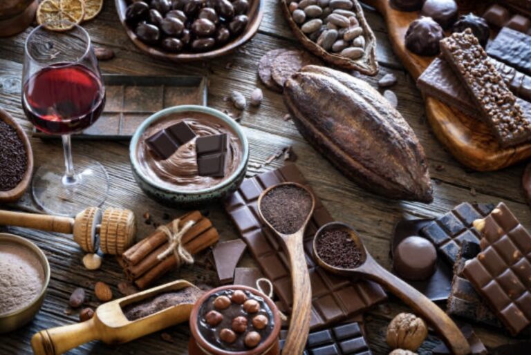 red wine and dark chocolate