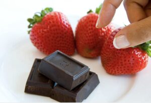 strawberries and dark chocolate
